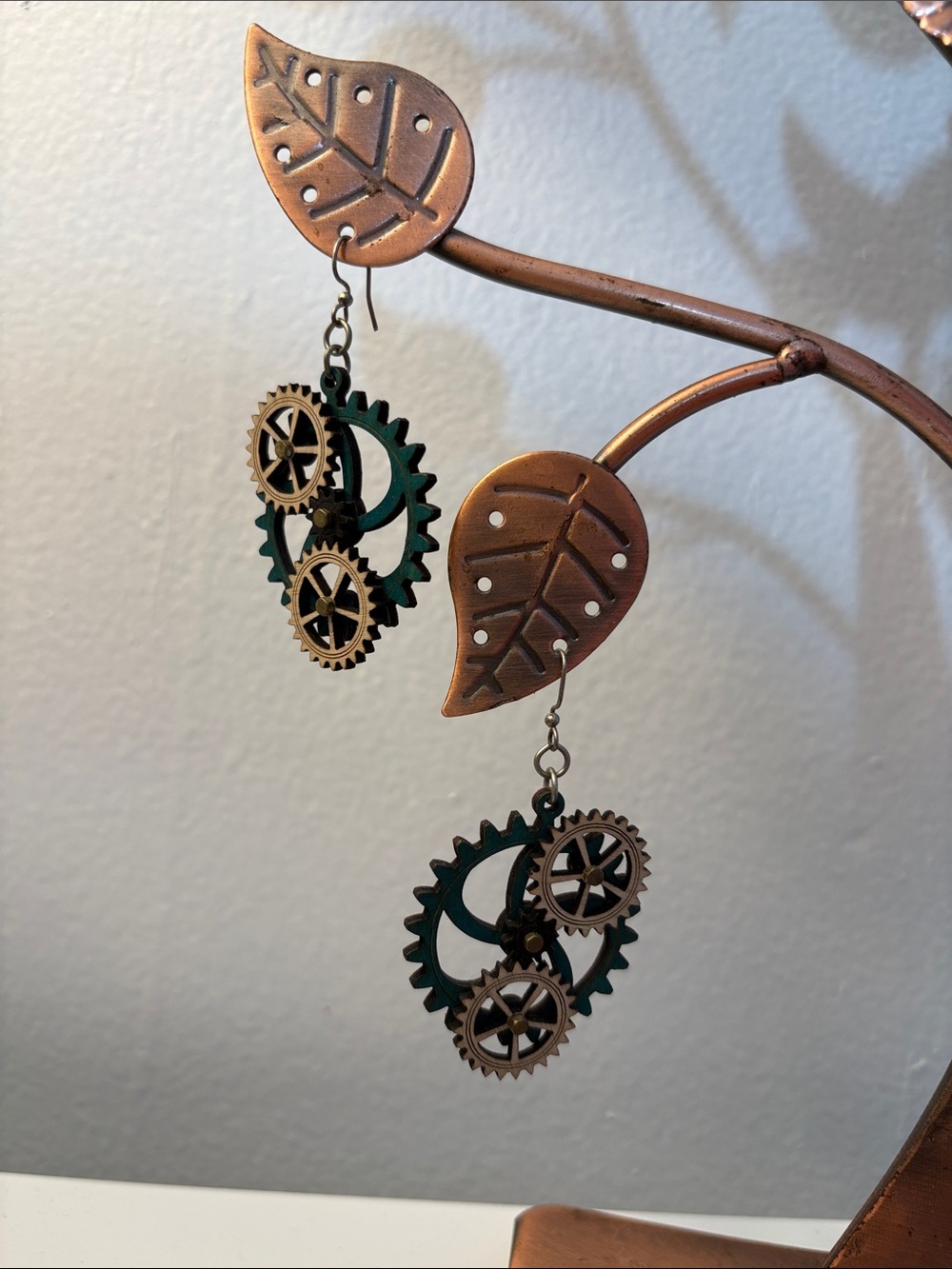 Wooden Steampunk Kinetic Earrings